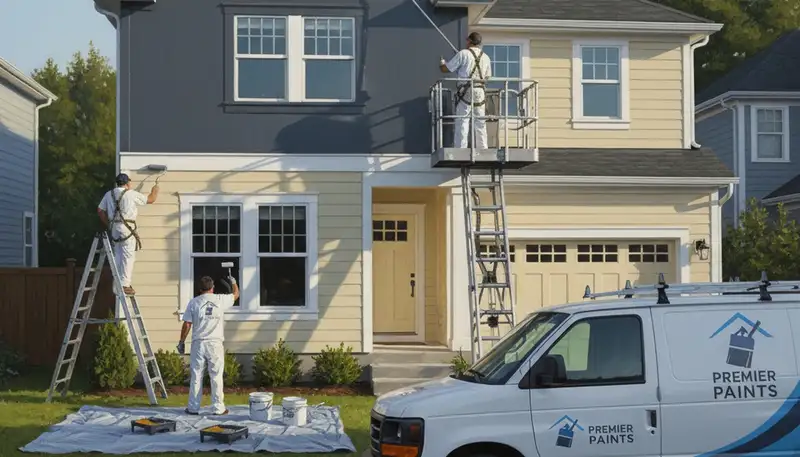 Boise, ID house painters applying durable exterior paint for curb appeal