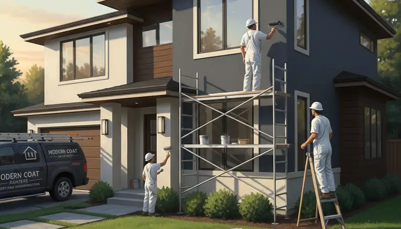 Boise, ID house painters applying durable exterior paint for curb appeal and weather protection