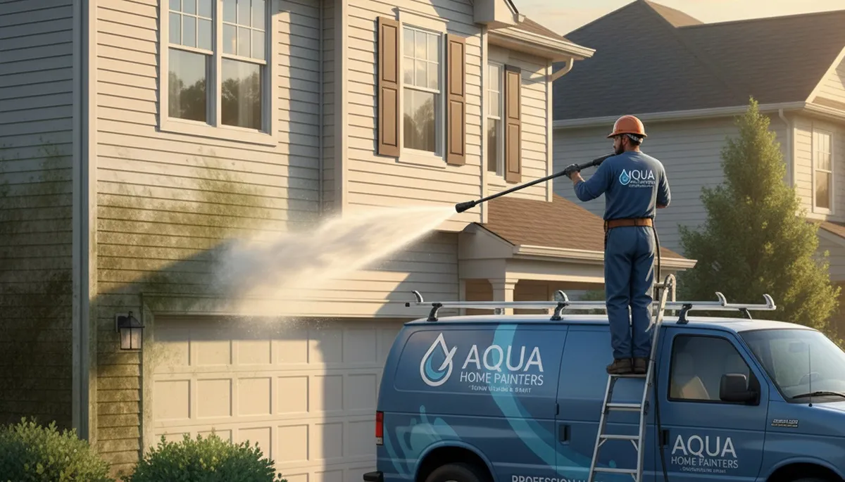 Boise Paint Pros pressure cleaning vinyl siding in Boise, ID to boost curb appeal